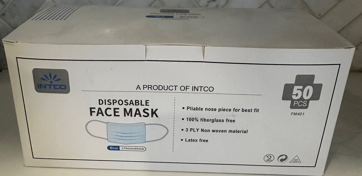 Disposable Face Mask (50 pack) Lucier Glove & Safety